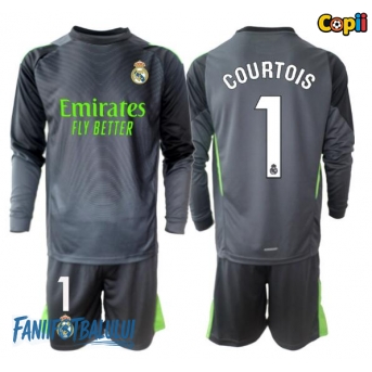 Real Madrid Thibaut Courtois #1 Portarii Echipament de Fotbal Replică 2025-26 Copii Treilea Mâneci Lungi (+ Șorturi)